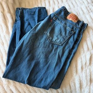 Levi's 505 Men's Jeans 34x32, Blue, Regular Fit, Straight Leg, Denim Distressed